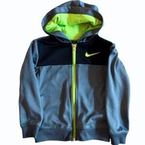 Nike‎ Boys Gray Black Hooded Jacket Size 4 Toddler